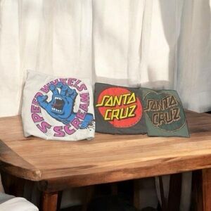 Lot of 3 Santa Cruz Skateboards Graphic Short Sleeve Tees - Original Tags Cut